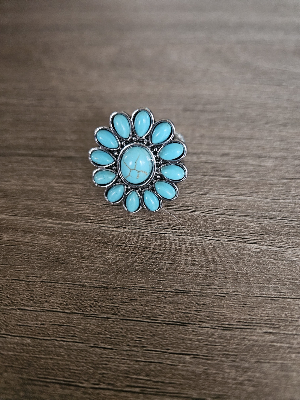 Faux Turquoise Floral Statement Ring - Women's Jewelry - NWOT